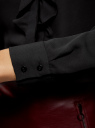 Блузка из струящейся ткани с воланами oodji для Женщина (черный), 21411090/36215/2900N