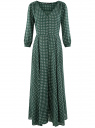 Платье макси на пуговицах oodji для женщины (зеленый), 11901148/24681/6912G