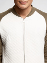 Куртка трикотажная из фактурной ткани oodji для Мужчины (белый), 5L911028M/46297N/1266B
