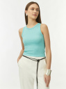 Кроп-топ в рубчик oodji для Женщины (зеленый) Кроп-топ в рубчик oodji для Женщины (зеленый), 14315015/50946/6500N