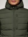 Куртка стеганая с капюшоном oodji для мужчины (зеленый), 1B112027M/33743/6600N