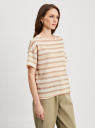 Футболка в полоску с люрексом oodji для Женщины (розовый), 14701134-1/53063/5412O