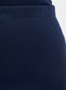 Юбка в рубчик с разрезами oodji для женщины (синий), 14101129/46412/7900N