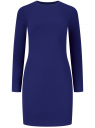 Платье приталенное с длинным рукавом oodji для Женщины (синий), 14011097/49735/7501N