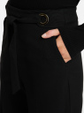 Брюки свободного кроя с декоративным поясом oodji для Женщина (черный), 11702075/18600/2900N