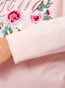 Свитшот хлопковый с вышивкой oodji для Женщина (розовый), 14808015-8/46151/4019P