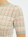 Джемпер ажурный с короткими рукавами oodji для Женщина (розовый), 63812726/51725/4166O