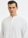 Рубашка хлопковая с воротником-стойкой oodji для Мужчина (белый), 3L310194M-1/45608/1000N