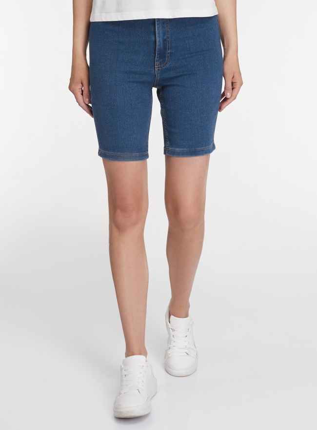 Шорты джинсовые из эластичного денима oodji для Женщины (синий), 12807102-2/46260/7500W