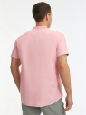 Рубашка с воротником-стойкой и коротким рукавом oodji для Мужчина (розовый), 3L230001M/14885/4100N
