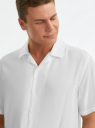 Рубашка вискозная с коротким рукавом oodji для Мужчины (белый), 3L430002M/42540/1200N