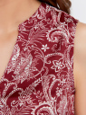Блузка принтованная с V-образным вырезом oodji для Женщина (красный), 21400388-3/35542/4912E