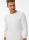 Футболка с длинным рукавом хлопковая oodji для Мужчины (белый) Футболка с длинным рукавом хлопковая oodji для Мужчины (белый), 5B512004M/46737N/1000N