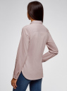 Рубашка хлопковая с нагрудным карманом oodji для женщины (розовый), 13K03014/18193/4010B