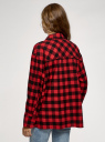 Рубашка фланелевая с накладными карманами oodji для женщины (красный), 13L11031/39882N/4529C