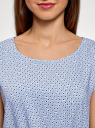 Платье вискозное без рукавов oodji для Женщины (синий), 11910073B/26346/7010G