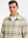 Рубашка фланелевая с длинным рукавом oodji для Мужчины (серый), 3L330006M/50704N/2333C