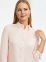 Рубашка с нагрудным карманом и рукавом 3/4 oodji для Женщины (розовый), 13K01005B/42083/4005N