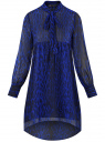 Платье шифоновое с асимметричным низом oodji для женщины (синий), 11913032/38375/7829A