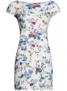 Платье из фактурной ткани с вырезом-лодочкой oodji для Женщины (белый), 14001117-12B/42588/1019F