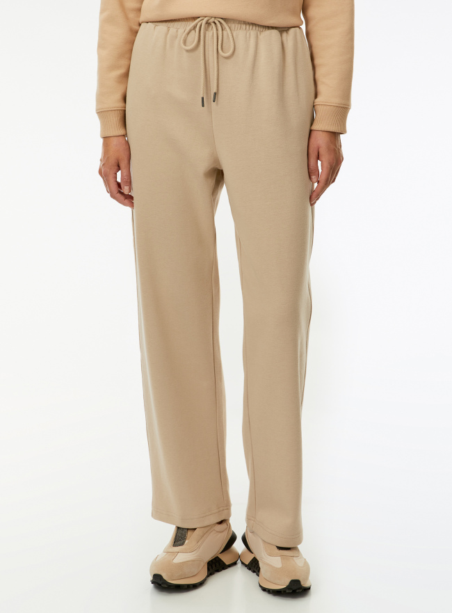 Брюки спортивные из плотного хлопка oodji для Женщины (бежевый) Брюки спортивные из плотного хлопка oodji для Женщины (бежевый), 16701104/50146N/3301N