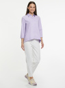 Рубашка свободного силуэта с асимметричным низом oodji для женщины (фиолетовый), 13K11002-1B/42785/8004N