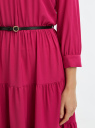 Платье миди с ремнем oodji для женщины (розовый), 11913061-2/51156/4701N