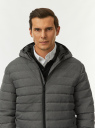 Куртка стеганая с капюшоном oodji для Мужчины (серый) Куртка стеганая с капюшоном oodji для Мужчины (серый), 1B112029M-1/51304/2502M