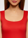 Топ из эластичной ткани на широких бретелях oodji для женщины (красный), 24315002-1B/45297/4500N