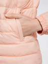 Куртка стеганая с трикотажным воротником oodji для женщины (розовый), 10203061-1/45638/5400N