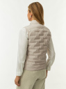 Жилет стеганый на молнии с пуховым утеплителем oodji для Женщины (бежевый), 19403011-2/52051/3300N