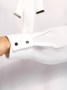 Блузка свободного силуэта с завязками oodji для женщины (белый), 21411094B/36215/1200N
