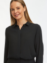 Блузка базовая из струящейся ткани oodji для женщины (черный), 11400368-9B/36215/2900N