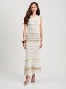Платье макси ажурной вязки oodji для Женщины (белый), 73907056/53074/1233S
