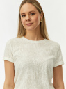 Футболка с эффектом деворе oodji для Женщины (белый) Футболка с эффектом деворе oodji для Женщины (белый), 14701080-68/49937/1200F