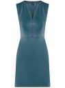 Платье из искусственной кожи с металлическим декором oodji для женщины (синий), 11902150/42442/7400N