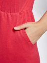 Платье трикотажное с резинкой на талии oodji для Женщины (розовый), 14008019B/45518/4D00N