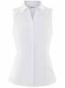 Рубашка базовая без рукавов oodji для женщины (белый), 14905001B/45510/1000N