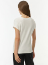 Футболка хлопковая с лампасами на рукавах oodji для Женщины (белый) Футболка хлопковая с лампасами на рукавах oodji для Женщины (белый), 14708064/52164/1200N