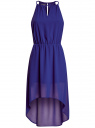 Платье из легкой ткани с асимметричным низом oodji для женщины (синий), 11910064-2/35271/7500N