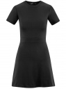 Платье комбинированное с верхом из фактурной ткани oodji для женщины (черный), 14000161/42408/2900N