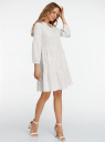 Платье ярусное из смесового льна oodji для Женщина (белый), 12C11012/16009/1229S