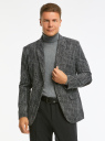 Пиджак прямой фактурный oodji для мужчины (черный), 2L440157M/50978/2912C