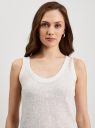 Майка вискозная в рубчик oodji для Женщины (белый), 14305048/50964/1200N