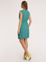 Платье вискозное с коротким рукавом oodji для Женщина (зеленый), 11910073-8B/26346/6C00N