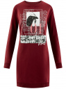 Платье в спортивном стиле с принтом oodji для Женщина (красный), 14001199-4/46919/4919P