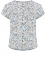 Блузка прямого силуэта с коротким рукавом oodji для Женщины (белый), 11411138-4B/51191/1275F