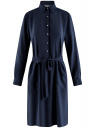 Платье вискозное с поясом oodji для Женщины (синий), 21911022/42800/7900N