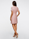 Платье из искусственной кожи с вышивкой oodji для Женщина (розовый), 18L12002/47260/4A01N