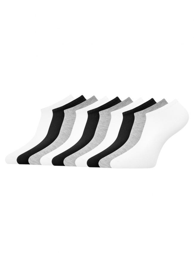 Комплект укороченных носков (10 пар) oodji для женщины (разноцветный), 57102433T10/47469/29